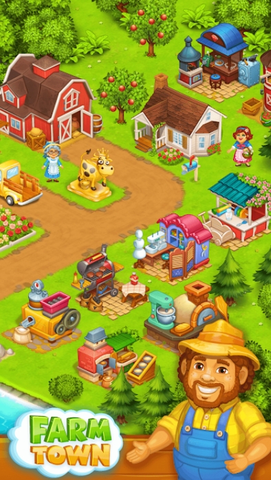 Farm Town: Happy farming Day & food farm game City Mod