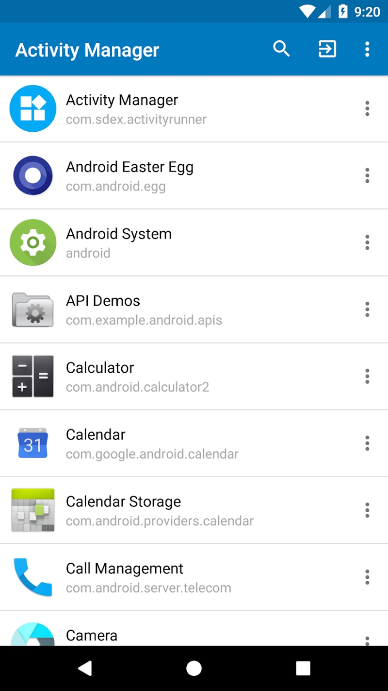 Activity Manager - hidden activity launcher