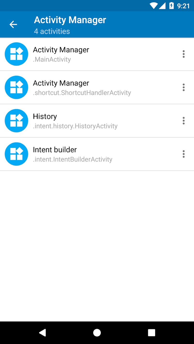 Activity Manager - hidden activity launcher