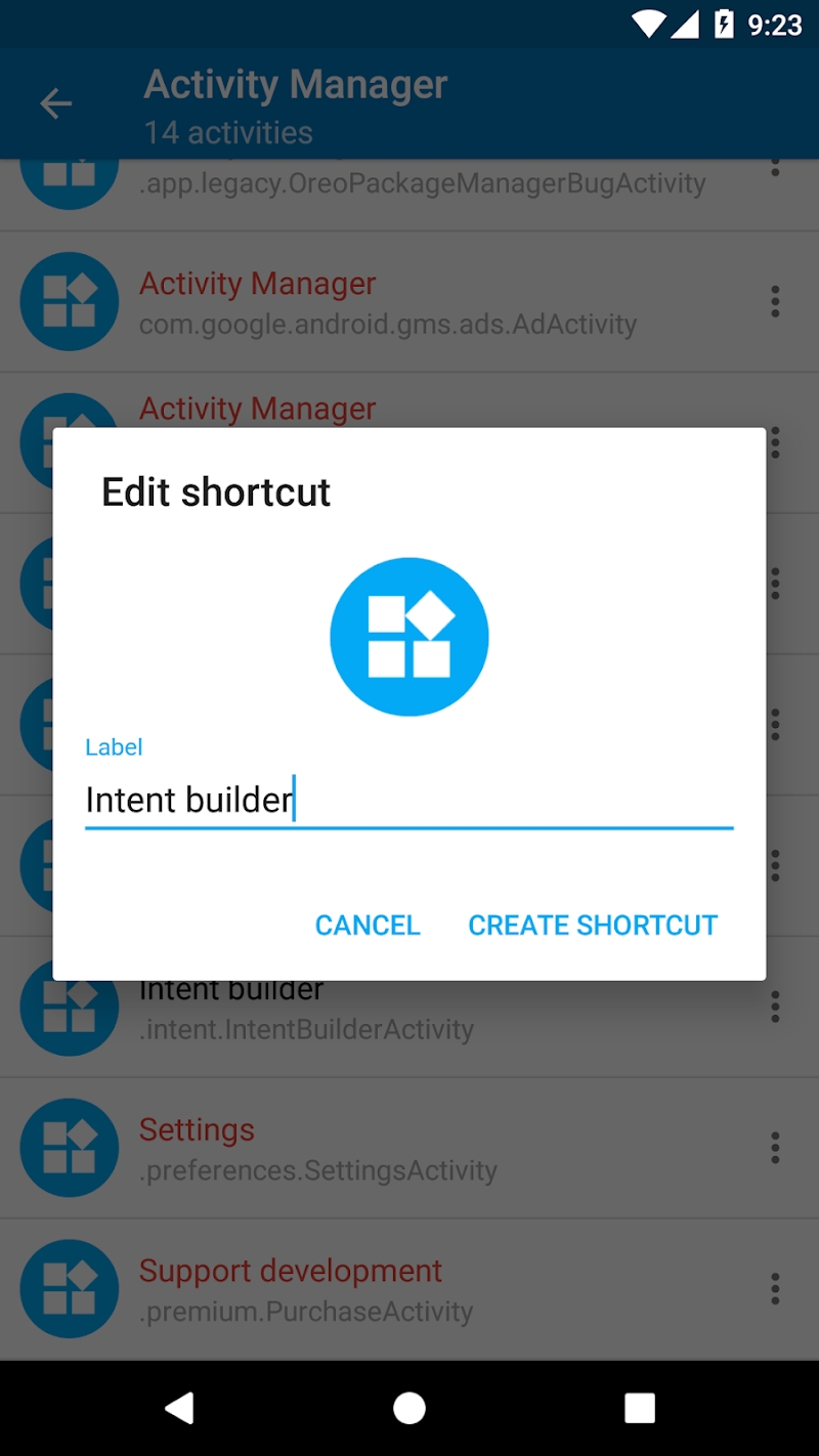 Activity Manager - hidden activity launcher
