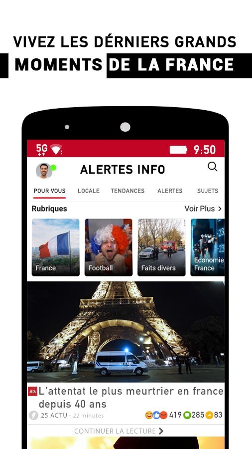 Alertes info: Actualité locale et alerte d'urgence