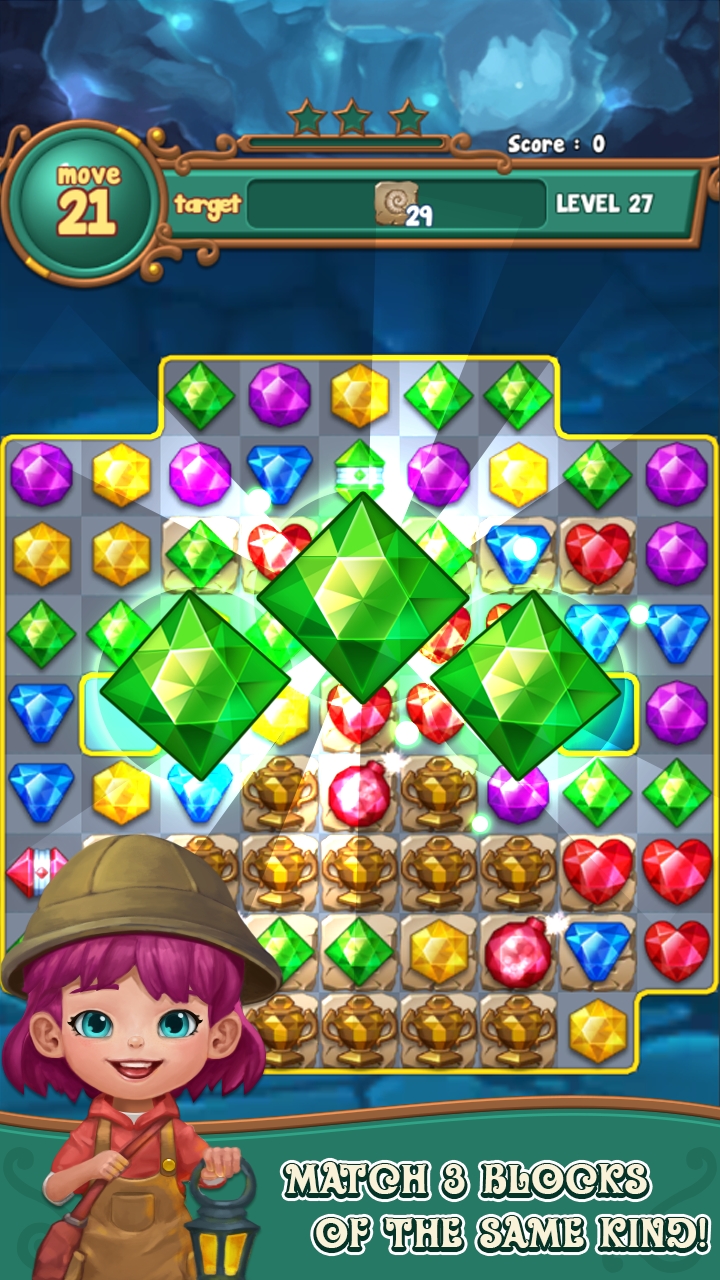 Jewels fantasy:  Easy and funny puzzle game