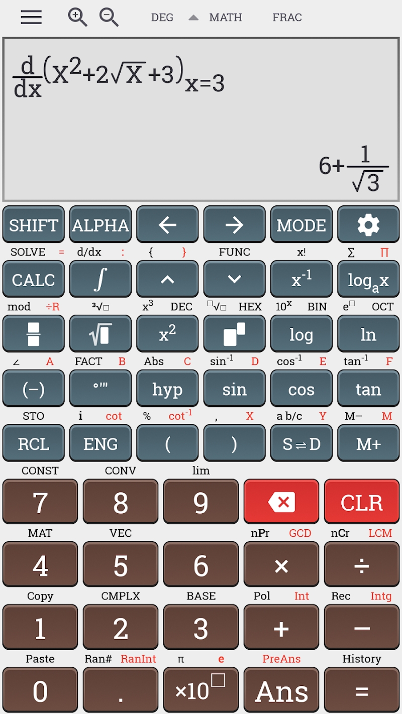 Algebra scientific calculator 991 ms plus 100 ms