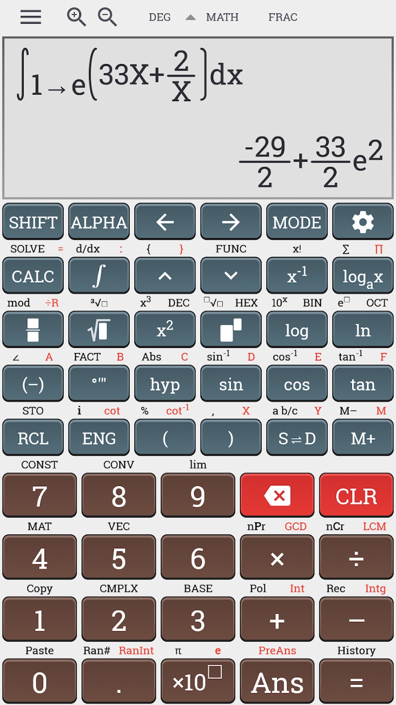 Algebra scientific calculator 991 ms plus 100 ms