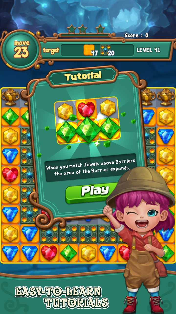 Jewels fantasy:  Easy and funny puzzle game