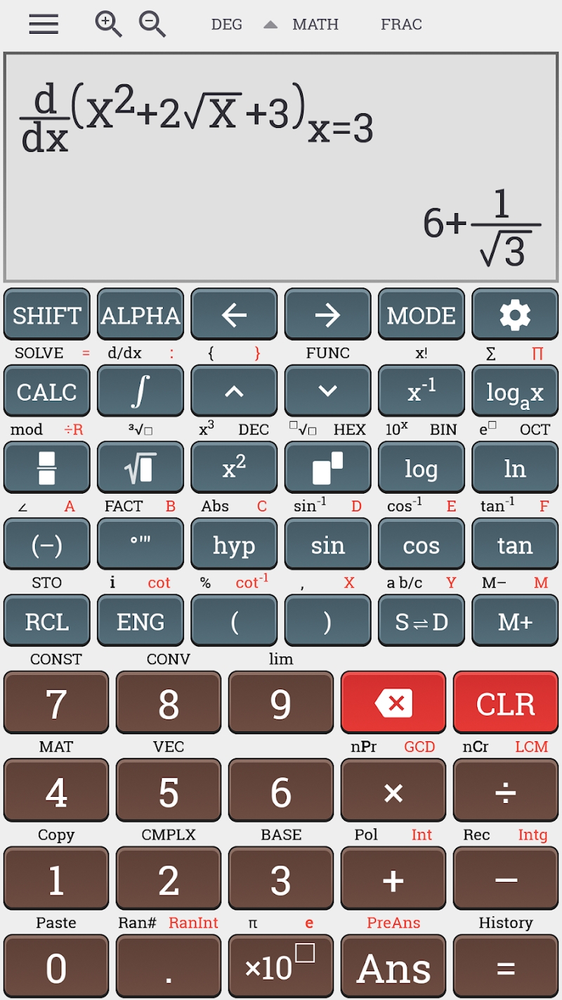 Algebra scientific calculator 991 ms plus 100 ms