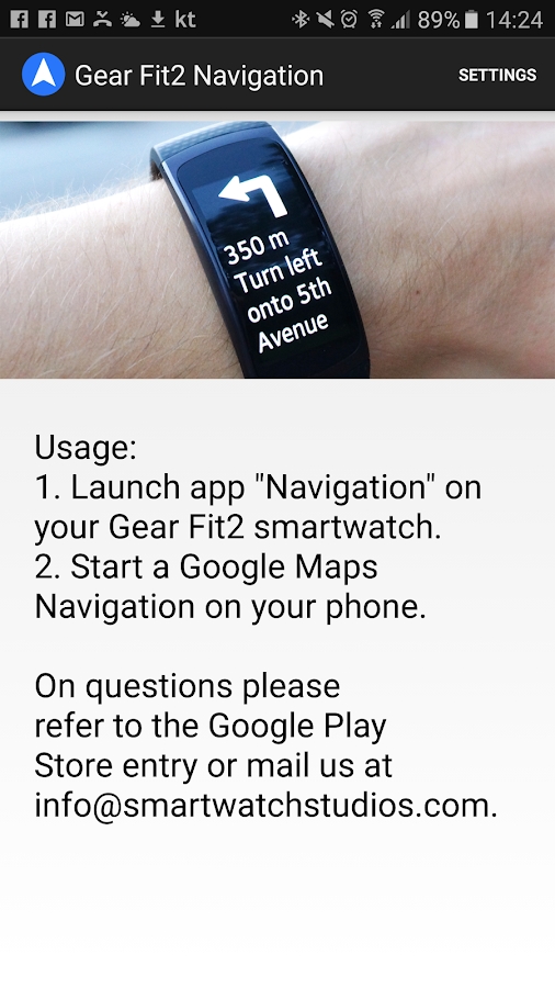 Gear Fit2 Navigation