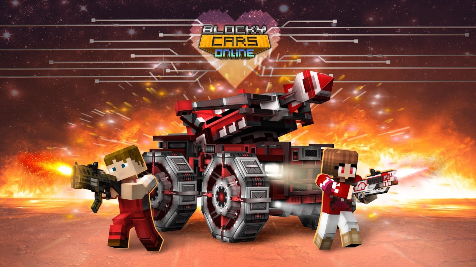 Blocky Cars Online fun shooter