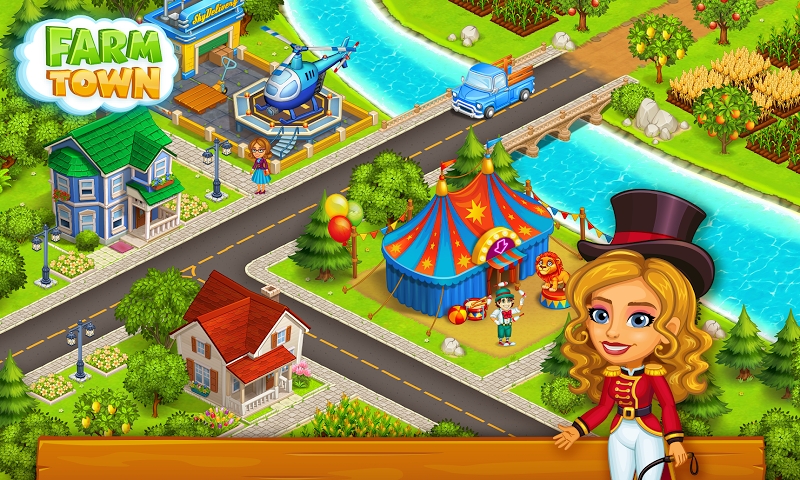 Farm Town: Happy village near small city and town