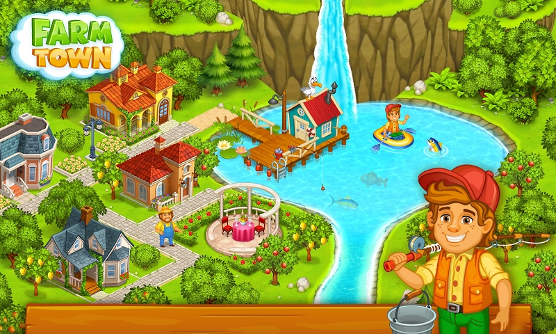 Farm Town: Happy village near small city and town