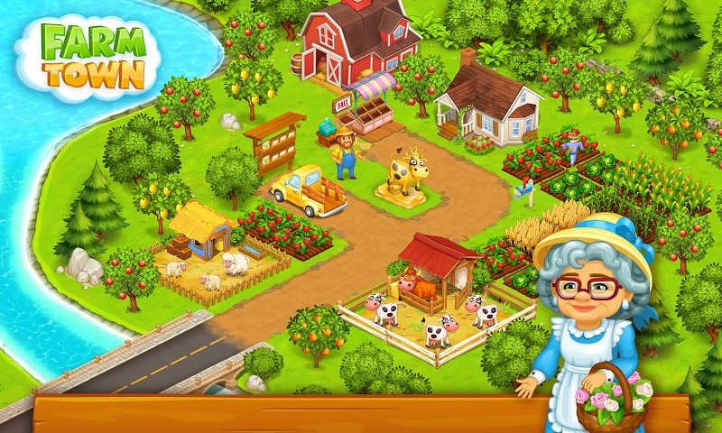 Farm Town: Happy village near small city and town