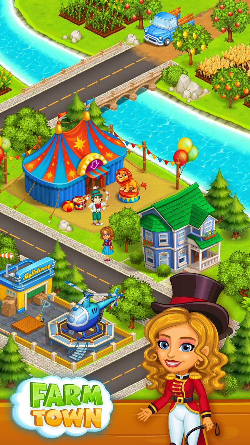 Farm Town: Happy village near small city and town