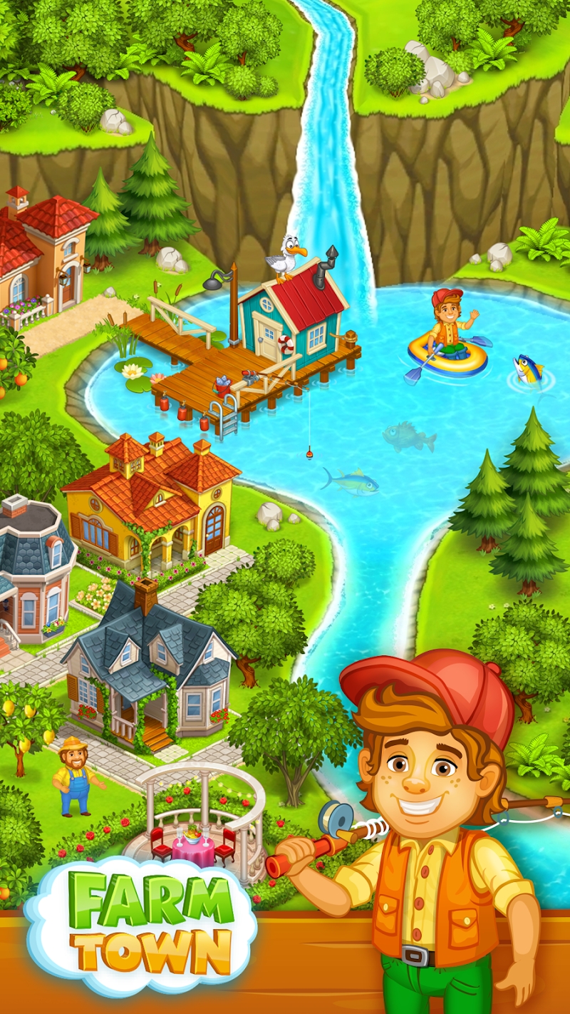 Farm Town: Happy village near small city and town
