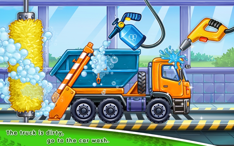 Truck games for kids - build a house 🏡 car wash