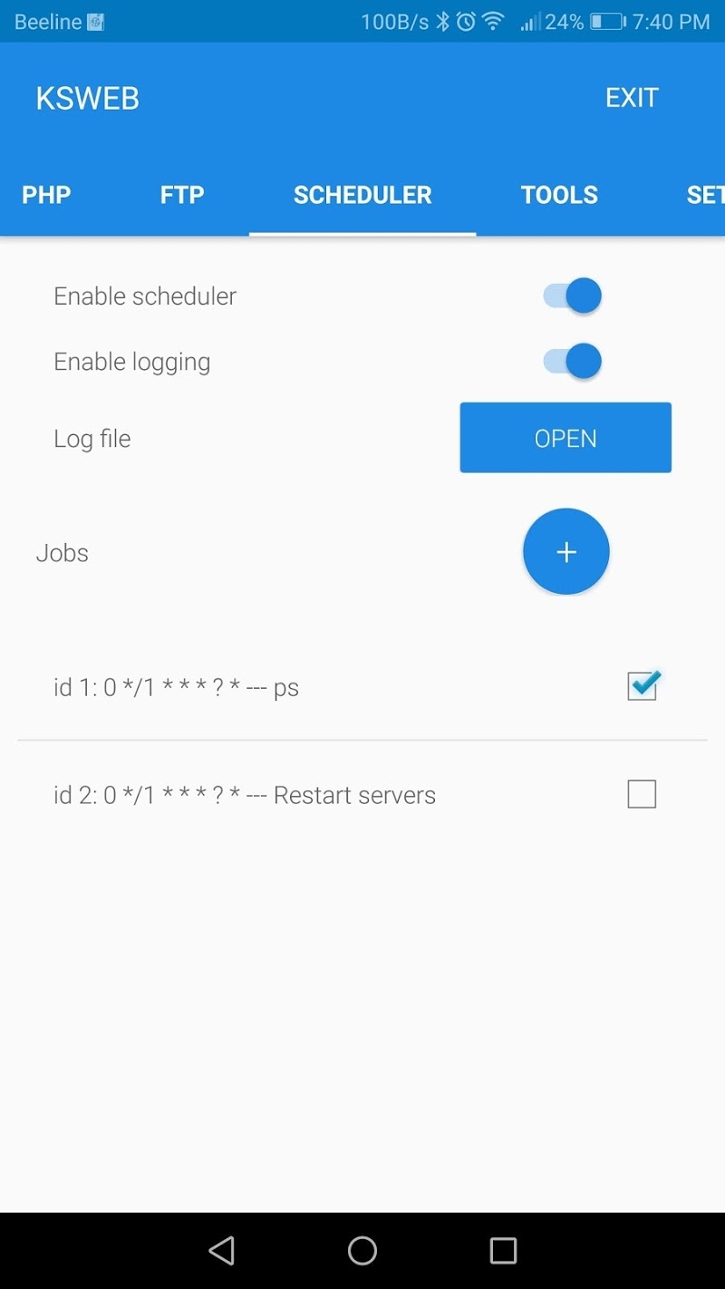 KSWEB: server + PHP + MySQL