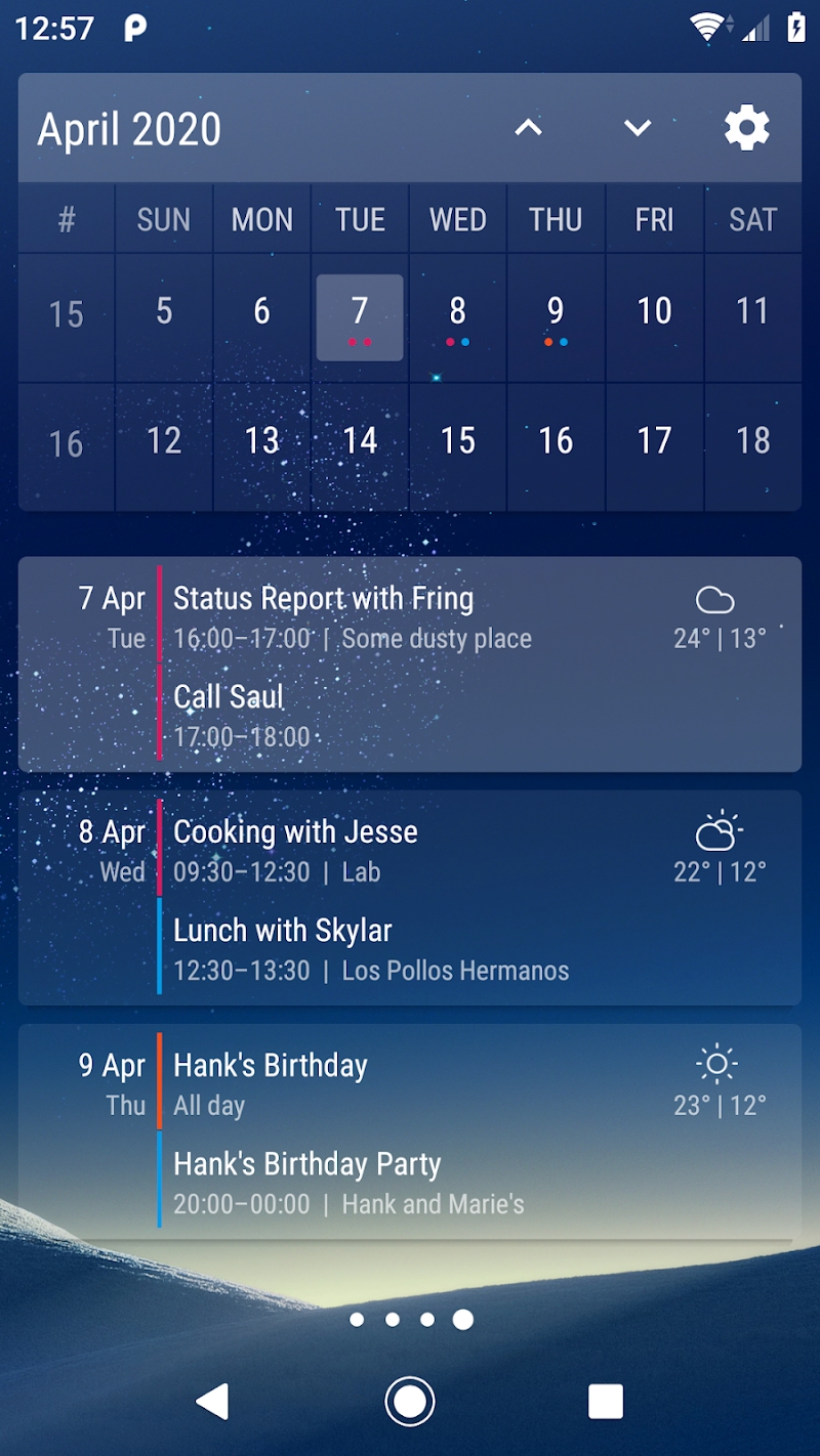 Event Flow Calendar Widget