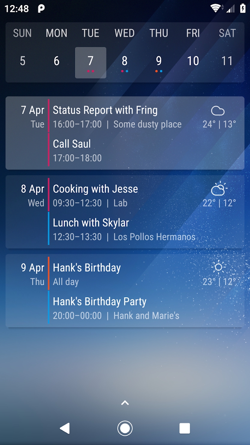 Event Flow Calendar Widget