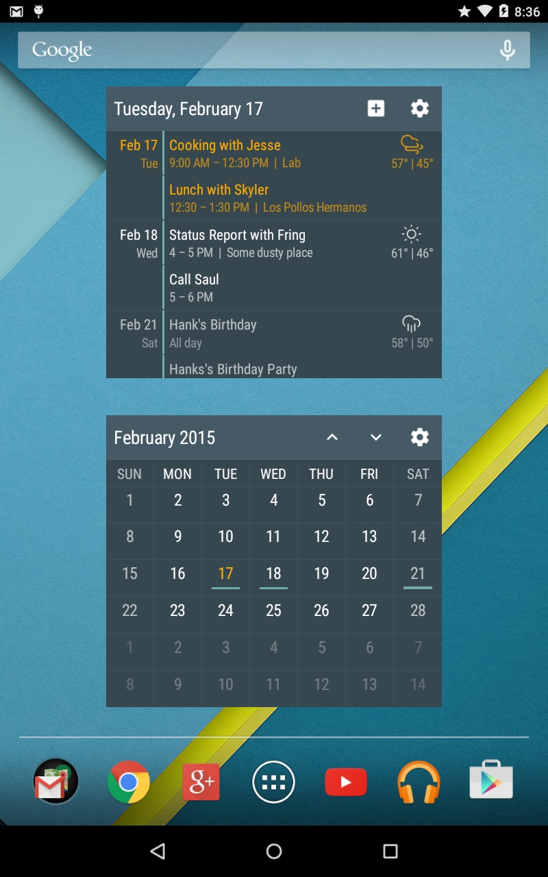 Event Flow Calendar Widget