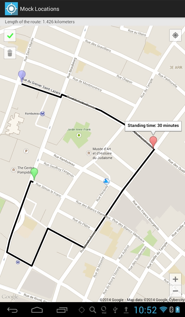 Mock Locations (fake GPS path)