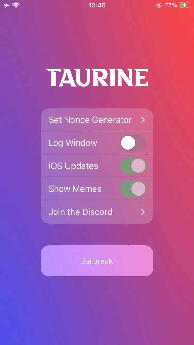 Taurine iOS14.3 Jailbreak v1.1.7